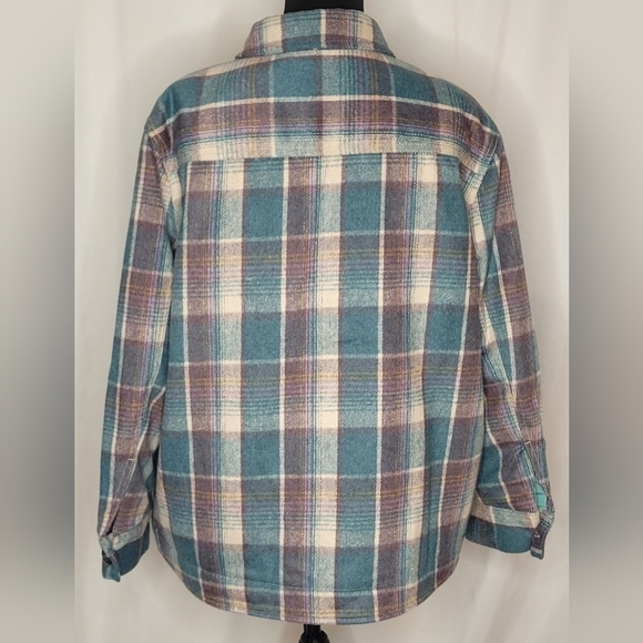 Sundance Soft Prima Plaid Flannel Wool Blend Quilted Jacket - Size PL - Picture 5 of 11